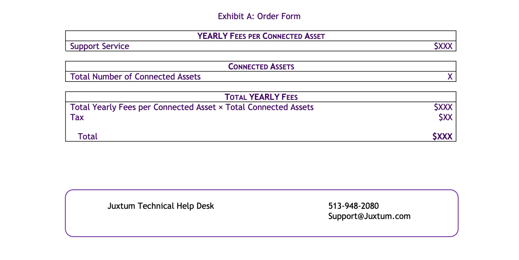 Exhibit A: Order Form - Juxtum